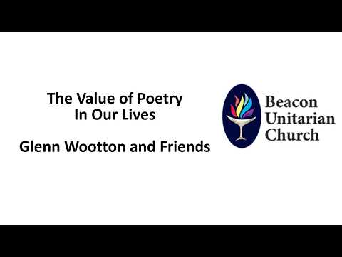 Embedded thumbnail for 22 March 2026: The Value of Poetry in Our Live with Glenn Wootton and Friends  